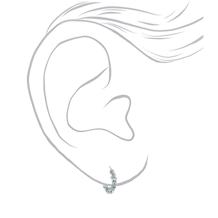 Silver 10MM Glitter Hoop Earrings,