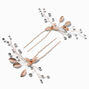 Rhinestone &amp; Rose Gold-tone Leaf Spray Hair Pins - 2 Pack,