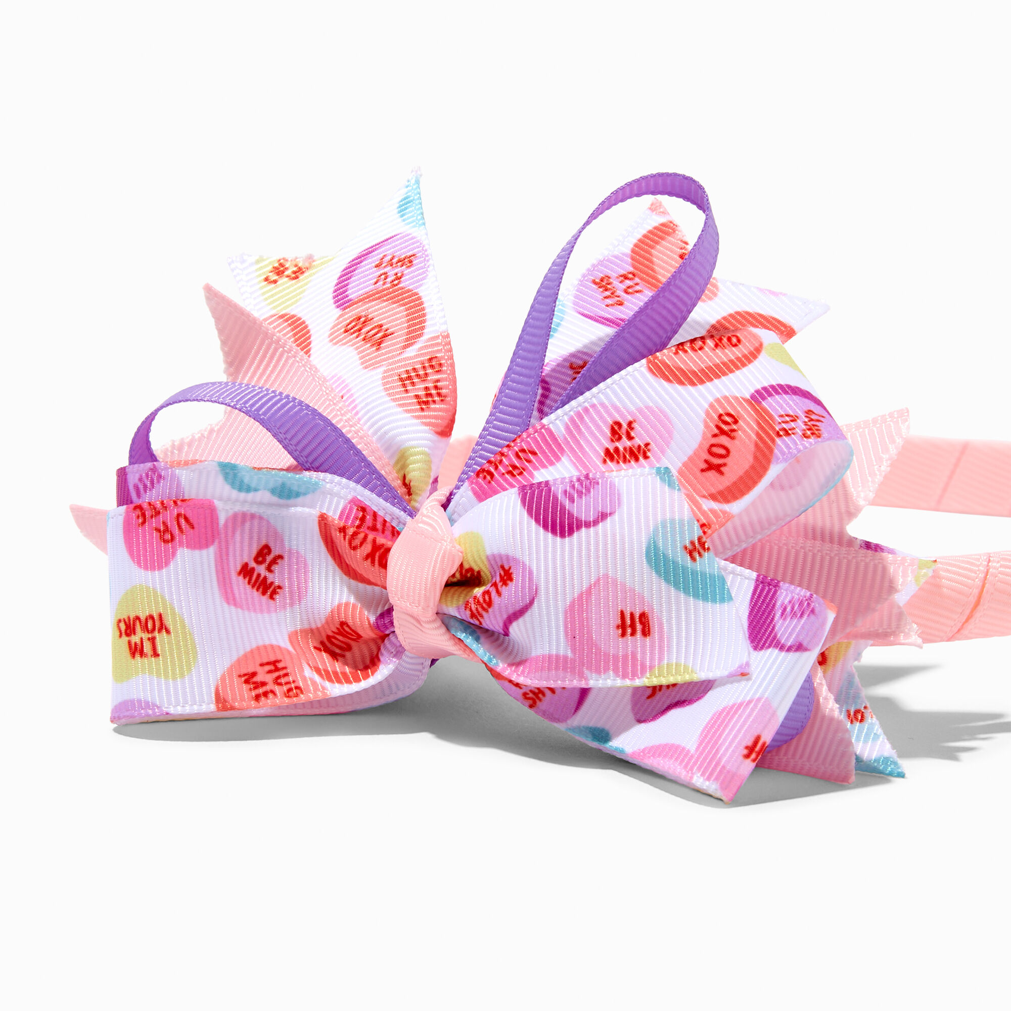 Valentine's Day Conversation Hearts Bow Headband,