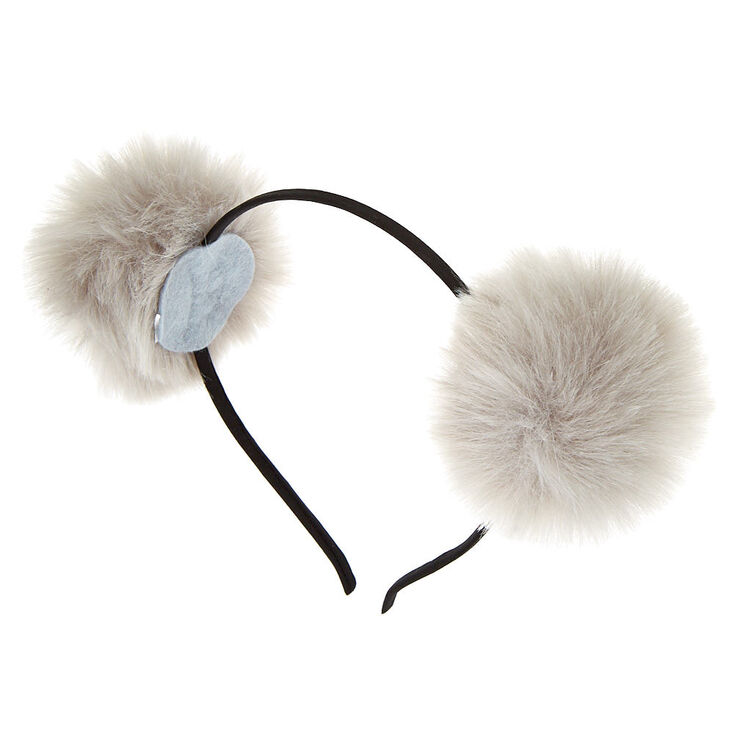 Pom Pom Cat Ears Headband Grey Claire S