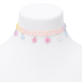 Pastel Flower Power Tattoo Choker Necklace,