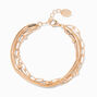 Gold-tone Mixed Chain Multi-Strand Bracelet,