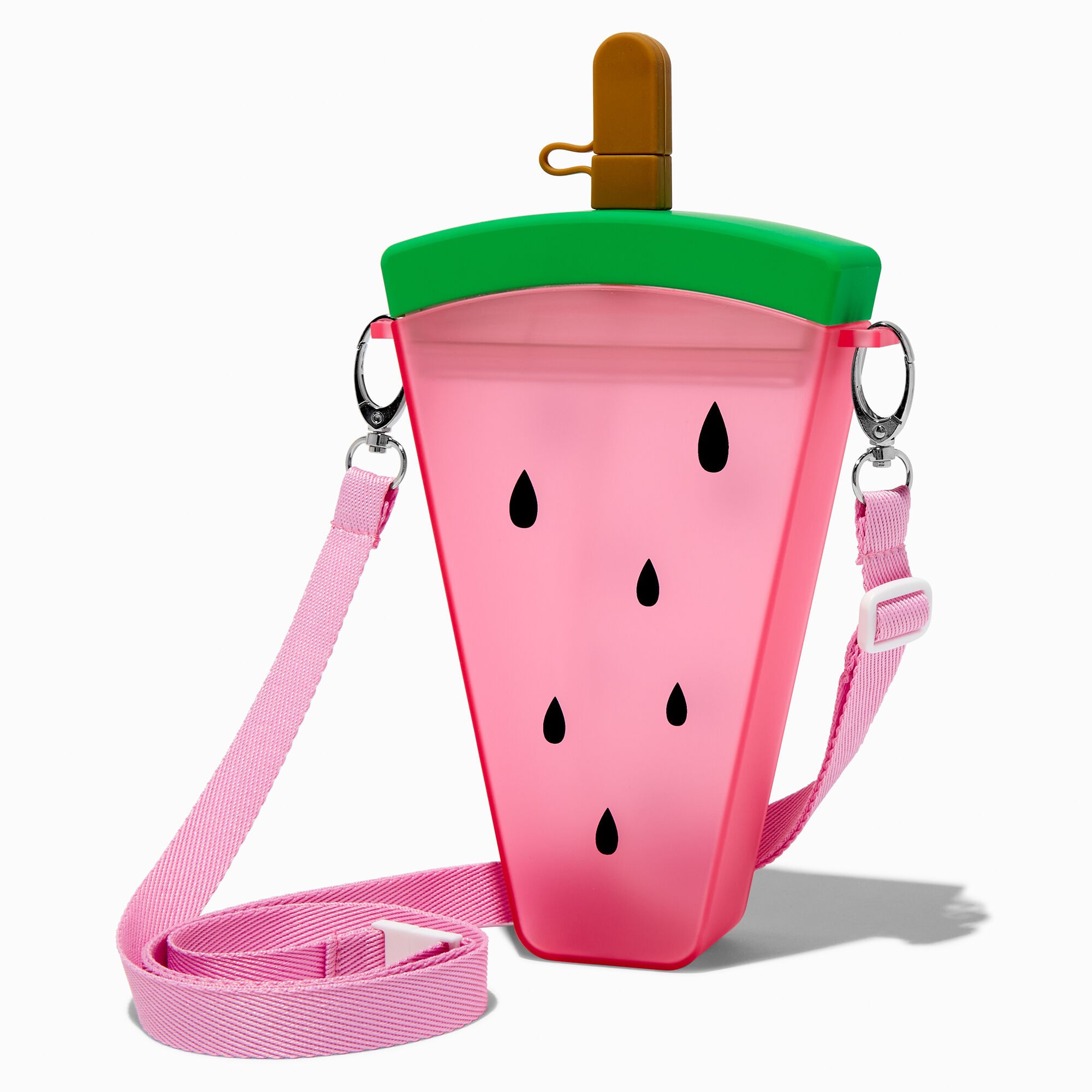 View Claires Watermelon Crossbody Water Bottle information