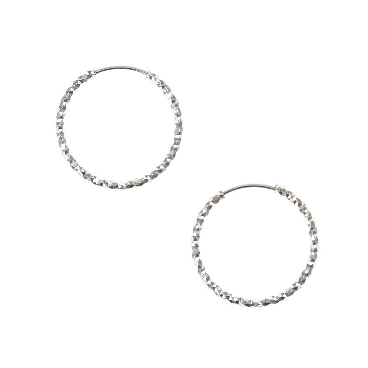 Claire's Créoles à découpe laser 20 mm couleur argenté