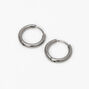 C LUXE by Claire&#39;s Silver-tone Titanium 10mm Tube Hoop Earrings,