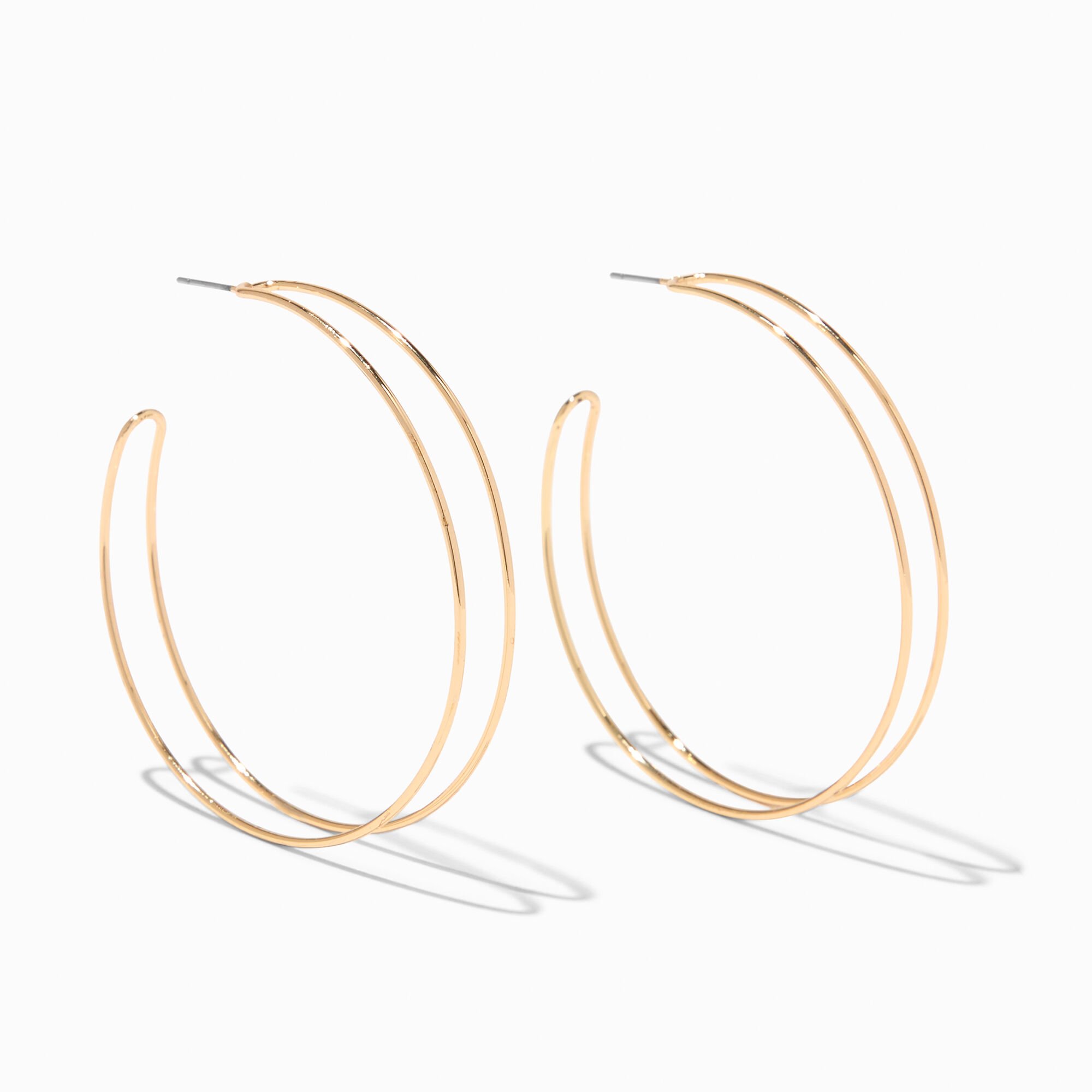 Gold-tone 60MM Double Hoop Earrings,
