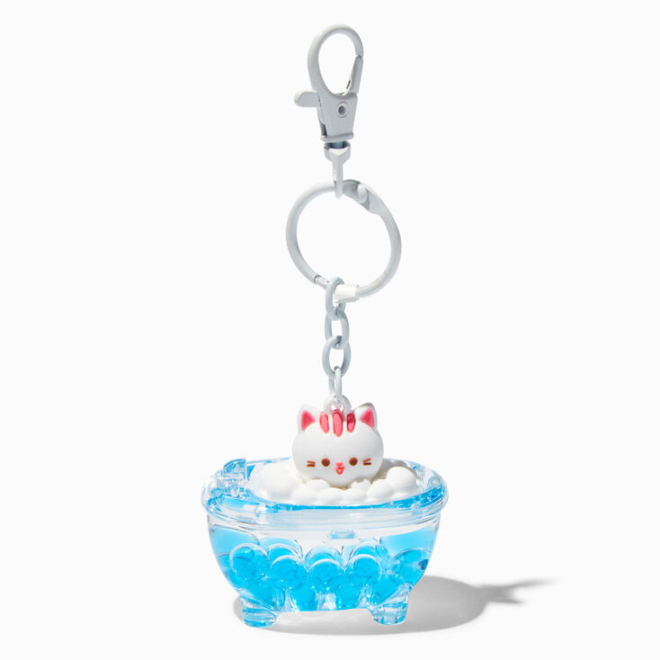 Bubble Bath Water-Filled Glitter Keyring,