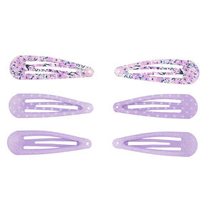 Lot de 6&nbsp;barrettes clic clac florales violettes du Club&nbsp;Claire&#39;s,