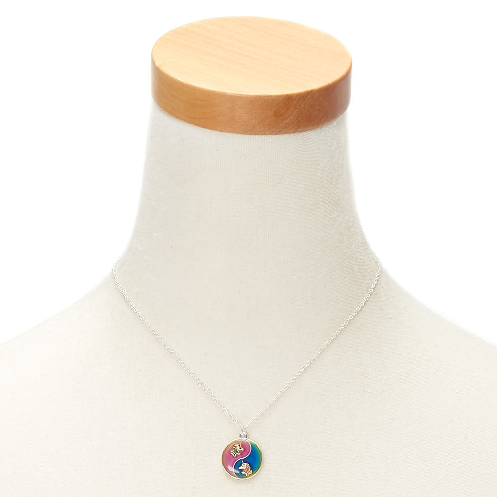 Collier d’humeur à pendentif licorne Yin et Yang,