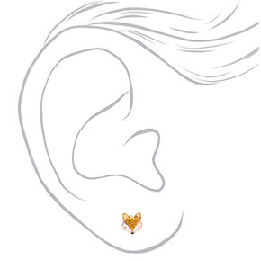 Gold Fox Stud Earrings,