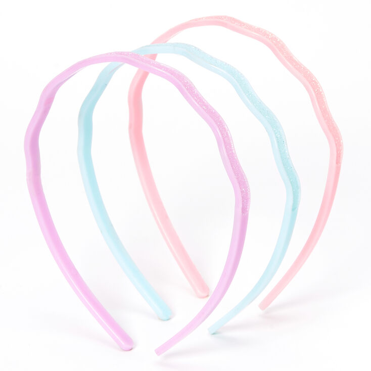 Claire's Serre-têtes ondulés pailletés pastel Claire's Club - Lot de 3