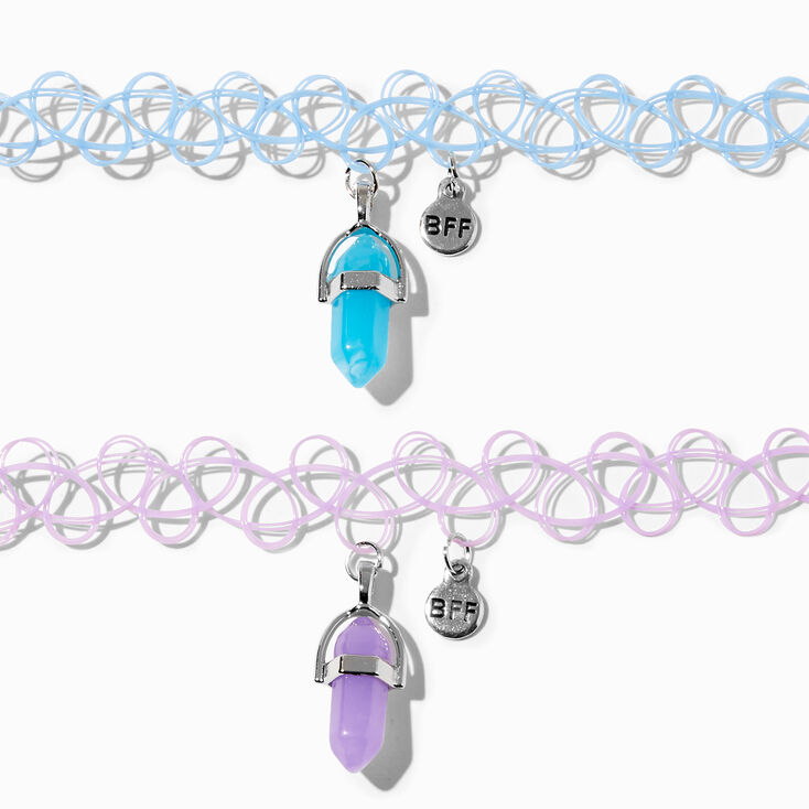 Best Friends Mystical Gems Glow In The Dark Tattoo Choker Necklaces &#40;2 Pack&#41;,
