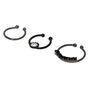 Hematite Crystal Faux Cartilage Hoop Earrings - 3 Pack,