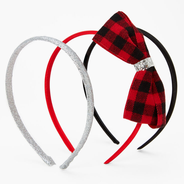 Claire&#39;s Club Buffalo Check Headband Set - 3 Pack,