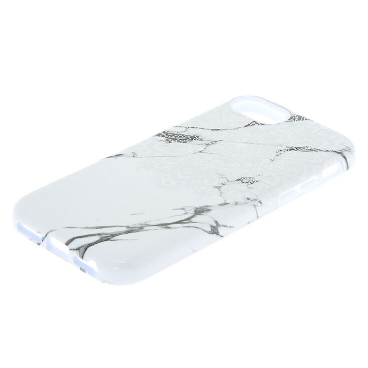 White Mandala Marble Protective Phone Case - Fits iPhone 6/7/8/SE,