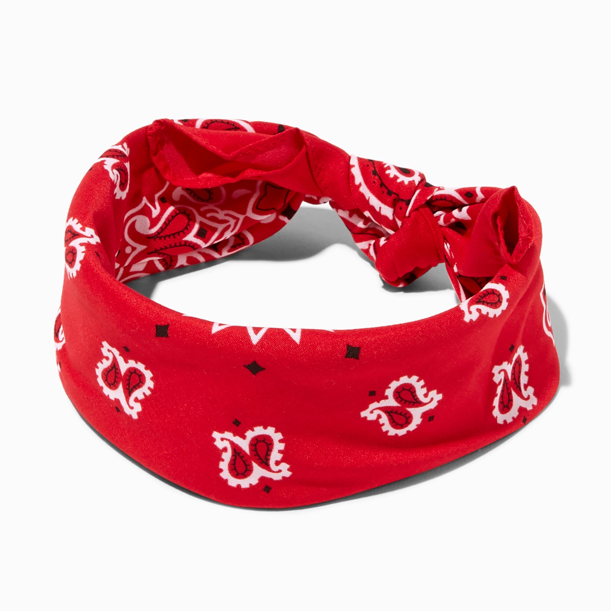View Claires Paisley Bandana Headwrap Red information