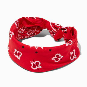 Bandeau bandana motif cachemire - Rouge,