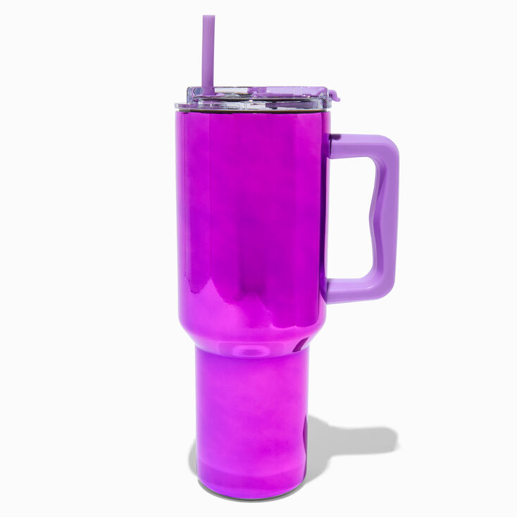 Purple Chrome Stainless Steel Handled Tumbler,