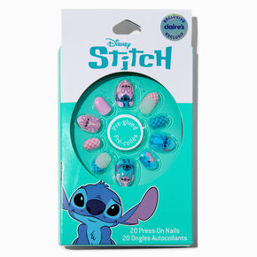 Disney Stitch Sleepy Stitch Check Stiletto Press On Faux Nail Set - 20 Pack,