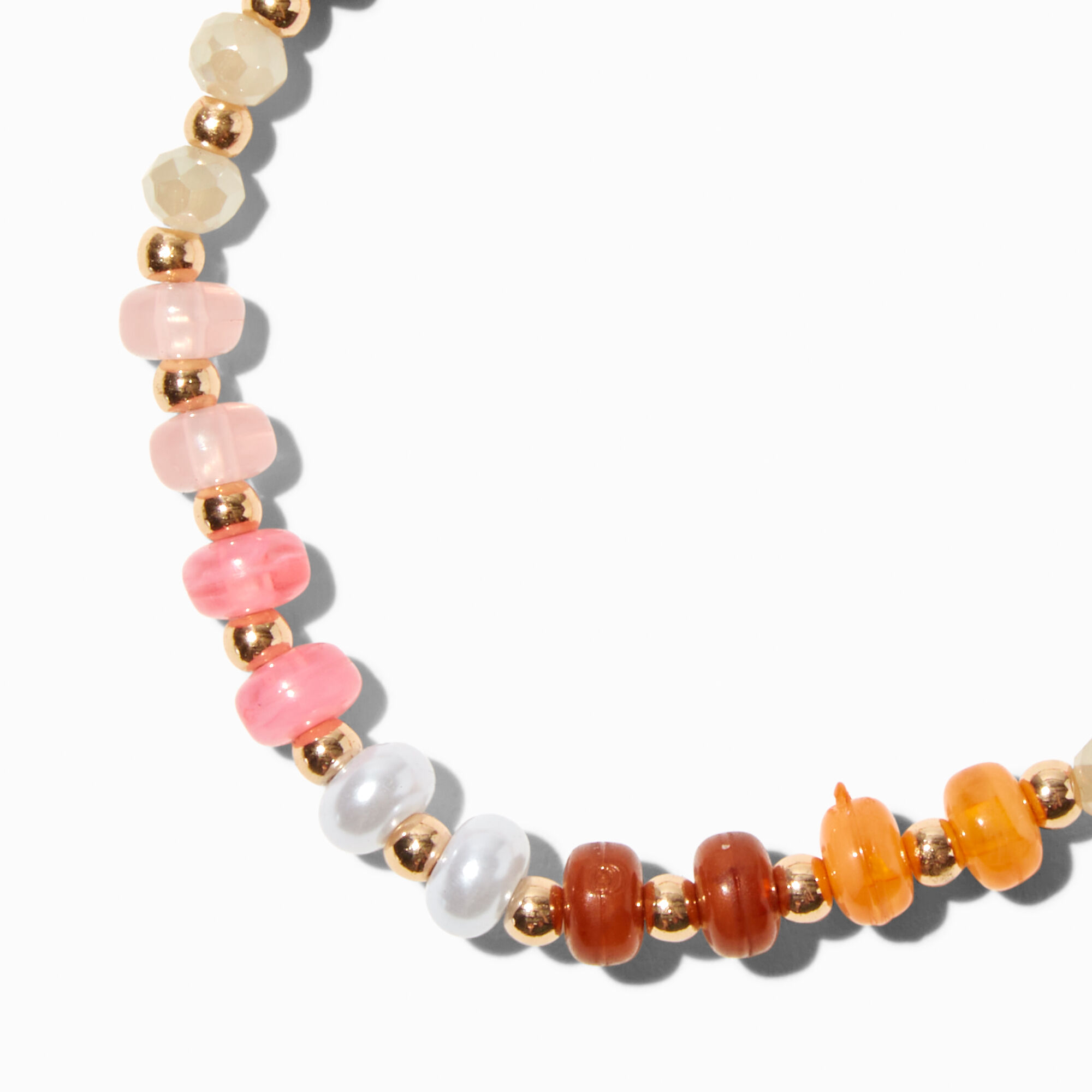 Warm Hue Beaded Stretch Bracelet ,
