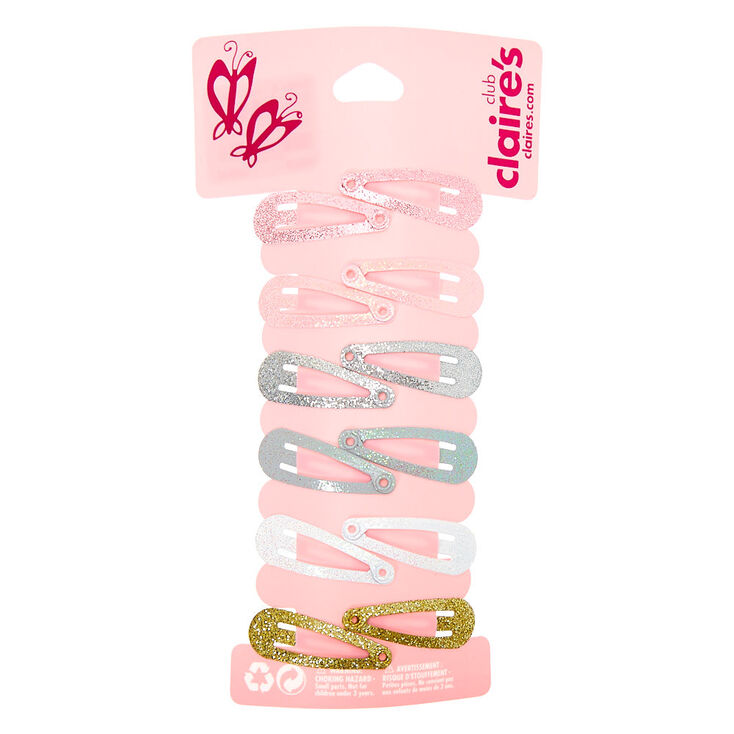 Claire's Mini barrettes clic clac pailletées Club Claire's - Lot de 12