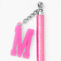 Initial Charm Glitter Pen - Pink, M,