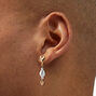 Gold-tone Heart Pearl Drop Earrings,