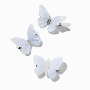 Barrettes papillons blanches - Lot de 3,
