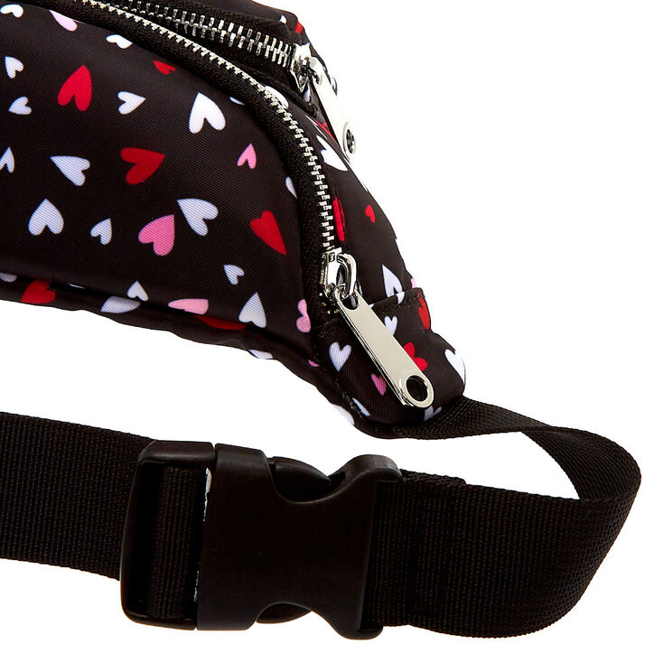Nylon Hearts Bum Bag - Black,