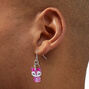 Pendantes en acrylique renne paillettes roses,