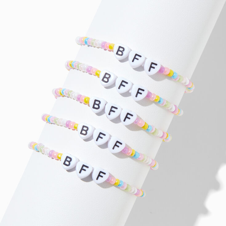 Best Friends Microbeads &#39;&#39;BFF&#39;&#39; Stretch Bracelets - 5 Pack,