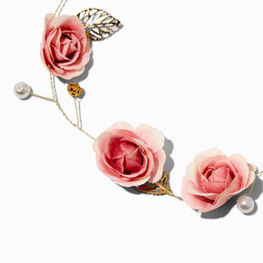 Pink Flower Hair Swag,