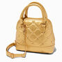 Claire&#39;s Club Gold Quilted Pearl Crossbody Handbag,
