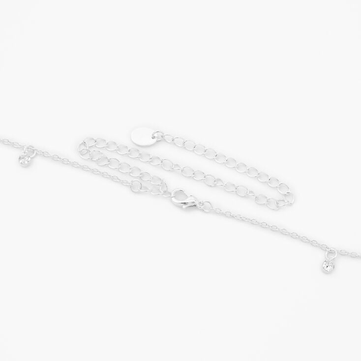 Dangling Crystals Silver Belly Chain,