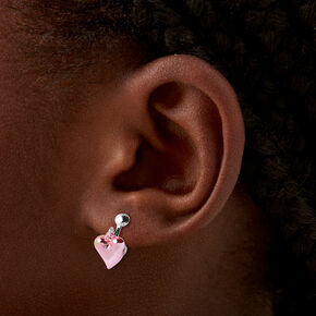 Puffy Heart Clip-On Drop Earrings - 3 Pack ,