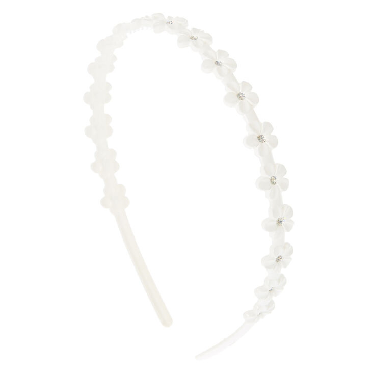 White Flower with Glitter Centres Headband,