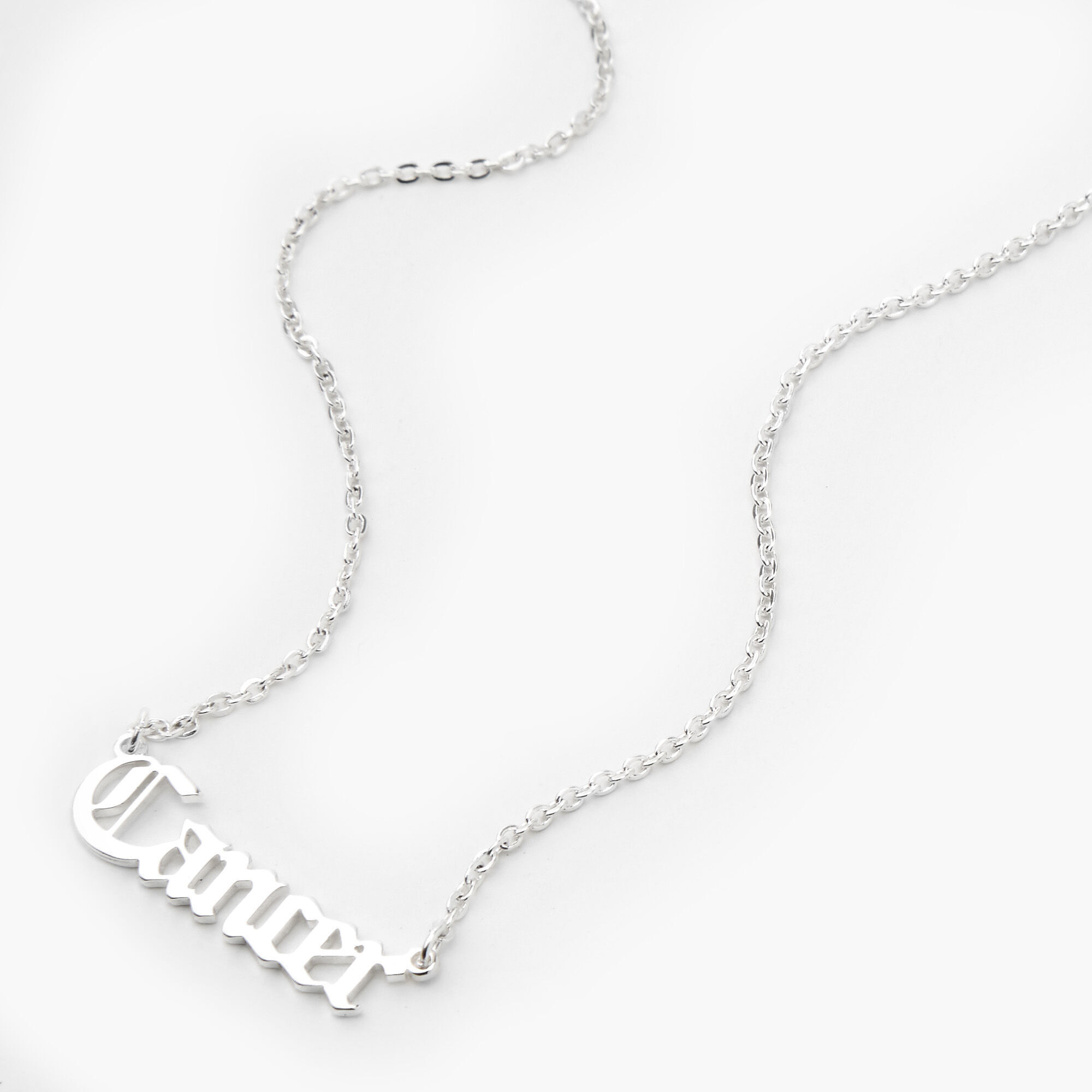 Silver Gothic Zodiac Pendant Necklace Cancer Claire s US