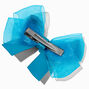 Claire&#39;s Club Teal Satin Chiffon Bow Hair Clip,