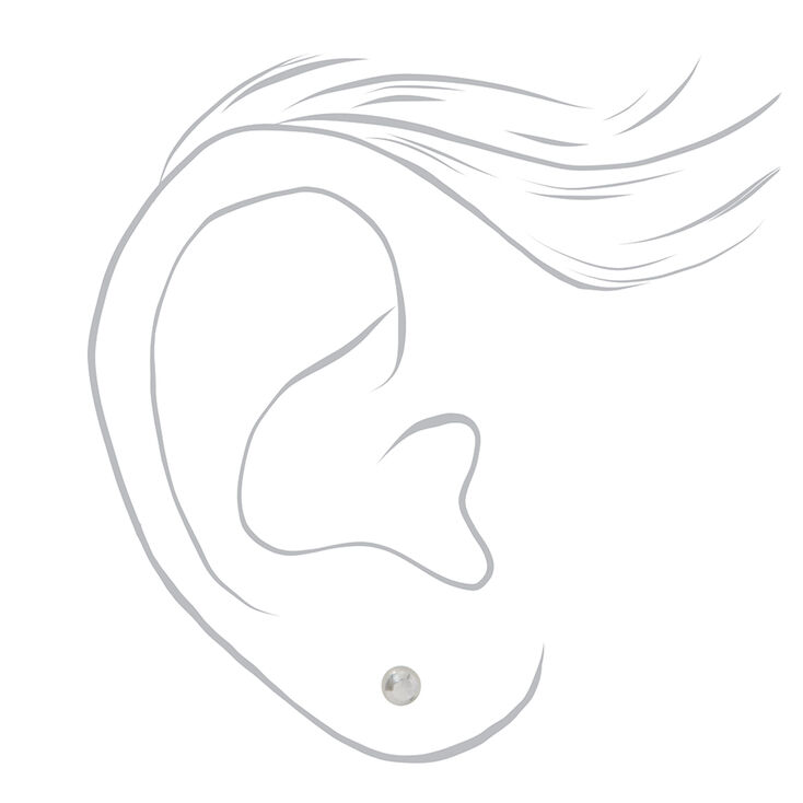 Stainless Steel 4mm Ball Studs Ear Piercing Kit with Ear Care Solution,