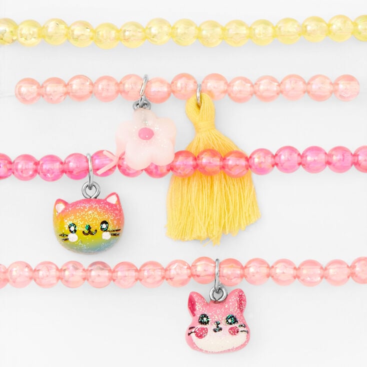 Claire&#39;s Club Hamster &amp; Cat Beaded Stretch Bracelets - 4 Pack,