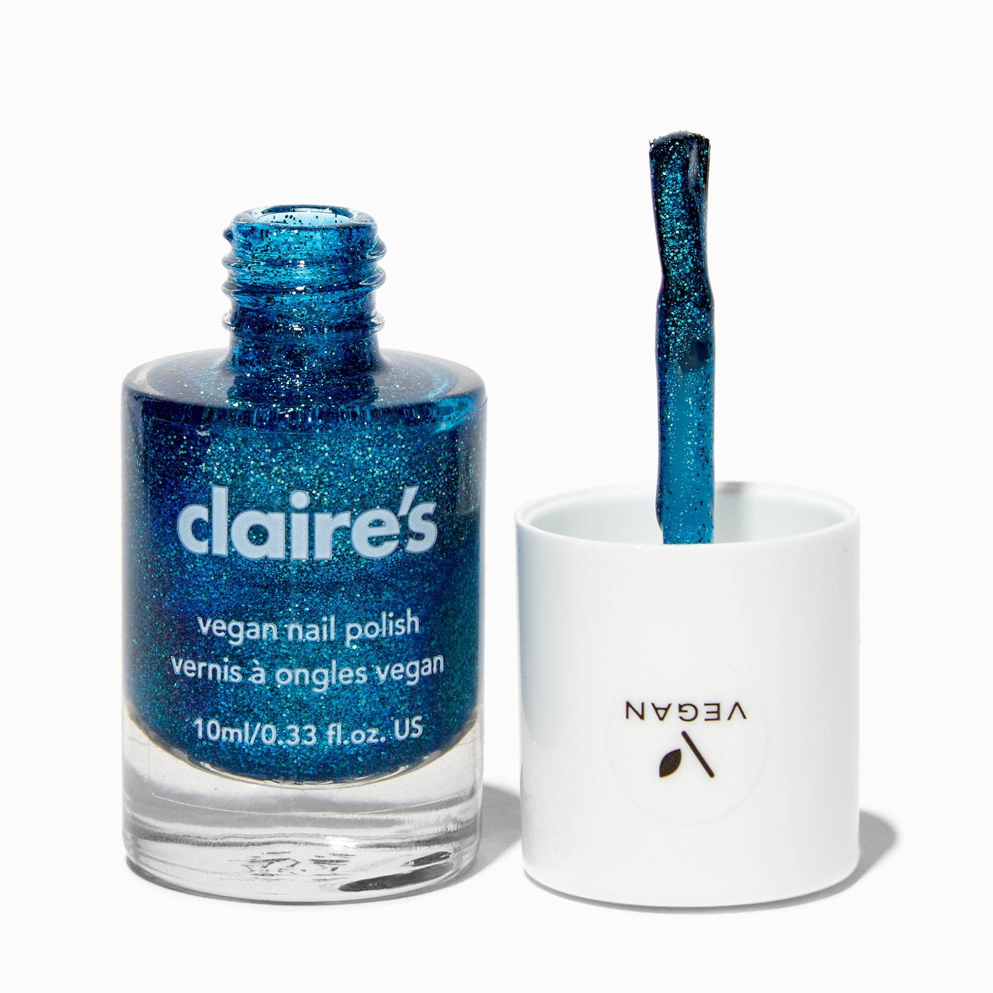 View Claires Vegan Glitter Nail Polish Sapphire Shores information