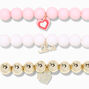 Claire&#39;s Club Love Heart Beaded Stretch Bracelets - 3 Pack,