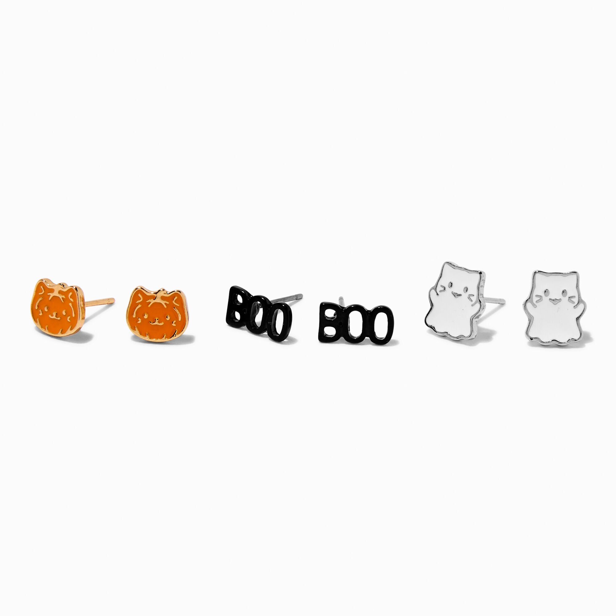 Kitty Halloween Icons Stud Earrings - 3 Pack,