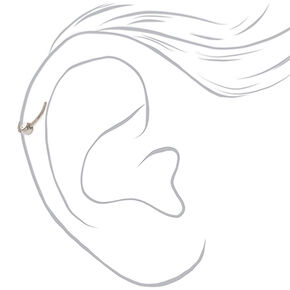 Silver-tone Titanium 20G Crystal Cartilage Hoop Earring,
