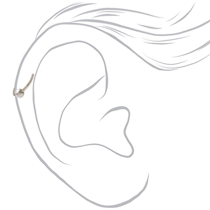 Silver-tone Titanium 20G Crystal Cartilage Hoop Earring,
