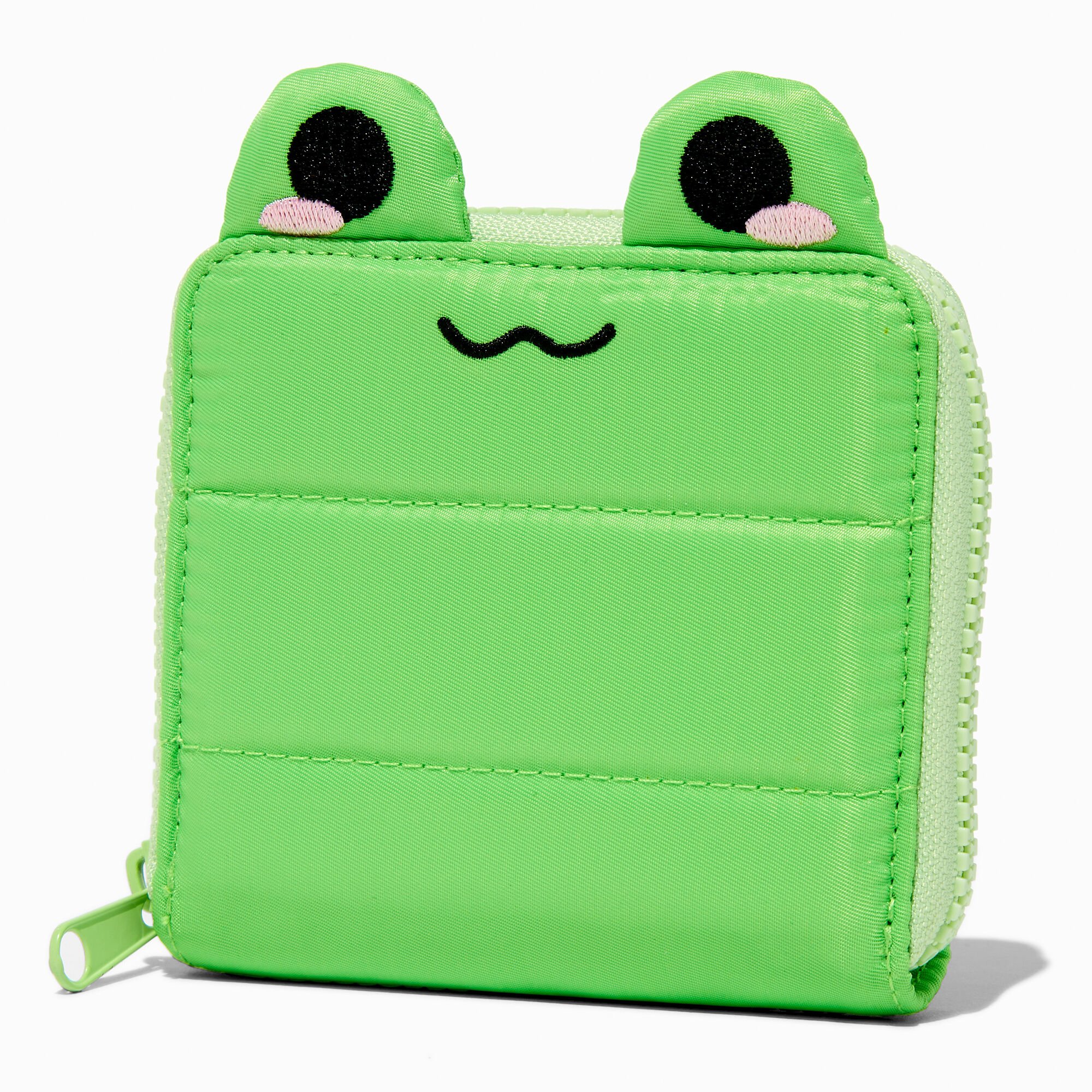 Claire's Porte-monnaie à glissière sur tout le pourtour grenouille vert