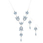 Parure de bijoux bleus &agrave; feuille argent&eacute;e, lot de 2 articles,
