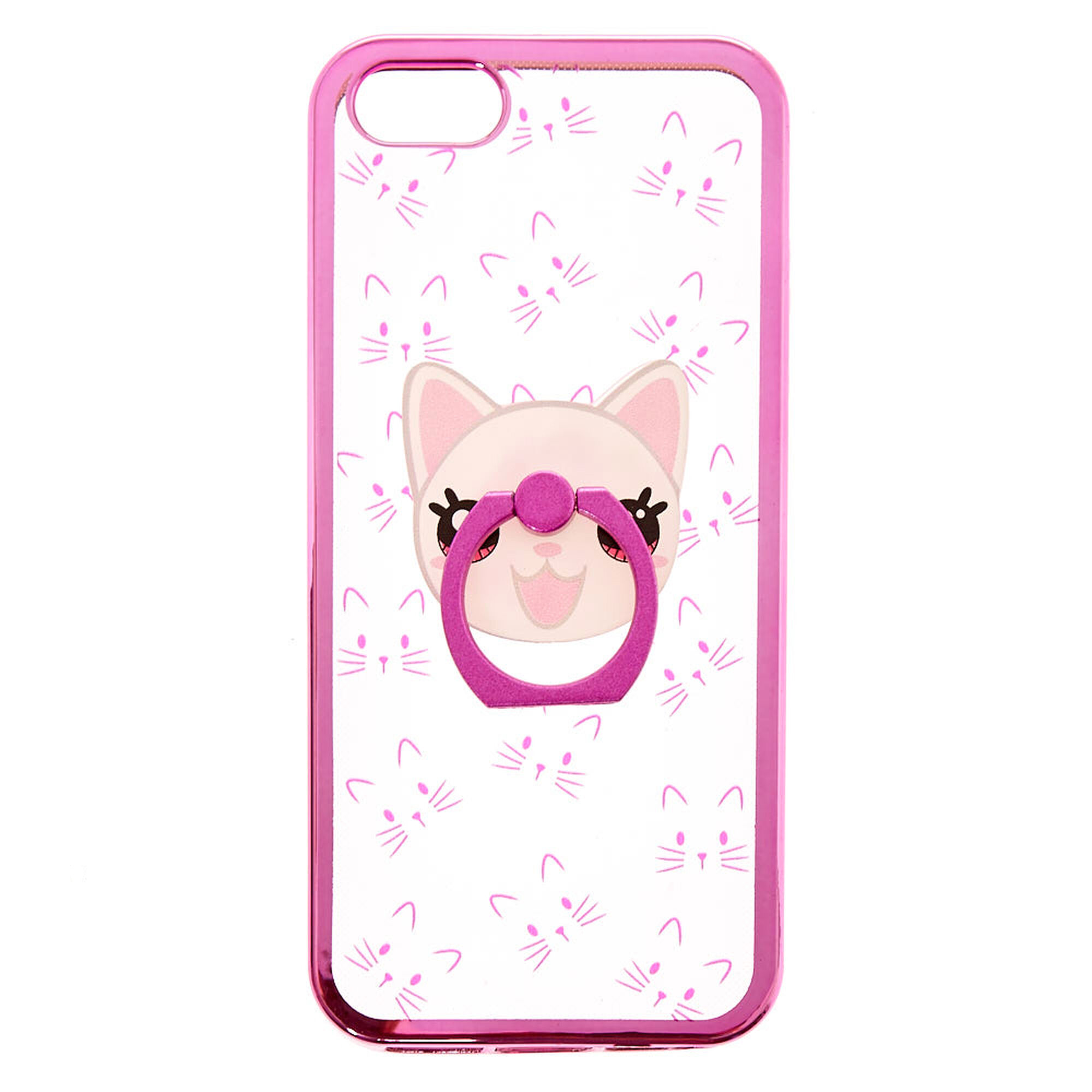 Pink Cat Ring Holder Phone Case Fits Iphone 6 7 8 Plus Claire S Us
