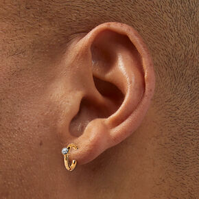 Gold-tone Cubic Zirconia Glitz Mixed Earrings Set - 9 Pack,
