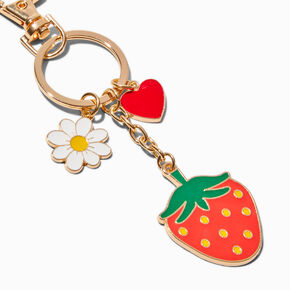 Strawberry Daisy Keychain ,